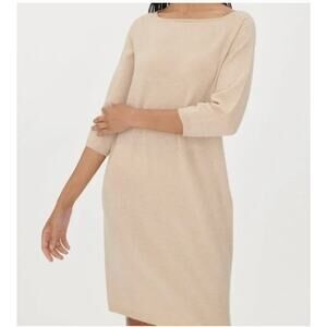 GOBI Organic Sz XS Beige Oatmeal 100% Cashmere Dress NWT